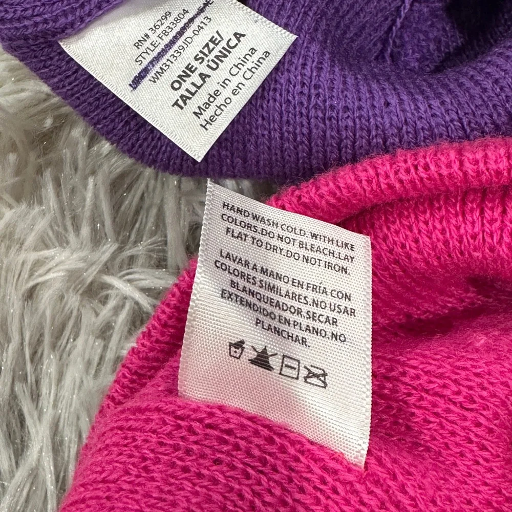 Purple and Pink Knit Beanies